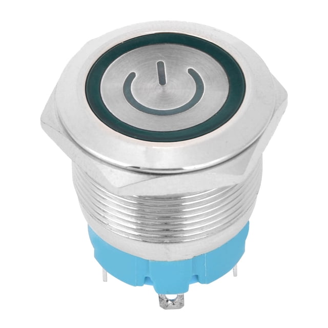 Push Button Switch, 3-6VDC Compact 4 Pin Button Switch, Stainless Steel Ip65 Lightweight 22mm For Disassemble Tools 2PCS Green