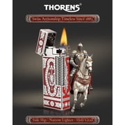 Classic Side-Slip Narrow Retro Brass Kerosene Lighter, Soft-Flame, Refillable, Flip-Top, Luxury, Unique, Collectible, Mens Gift, Thorens Holy Grail