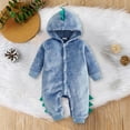 thumbnail image 2 of 6-9 Months Infant Jumpsuit Baby Romper Newborn Infant Clothes Boys And Girls Baby Rompers Long Sleeve Newborn Fall Winter Clothes,Blue Jumpsuit Sleep & Play One-Piece Bodysuit, 2 of 6