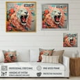 thumbnail image 4 of Designart "Roaring Pink and Grey Lion" Animals Framed Wall Art - Traditional Pink Lion Hallway Framed Wall Art Decor, 4 of 6