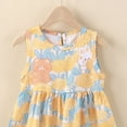 thumbnail image 3 of Ulanda Girls Summer Dress Crew Neck Cute Graphic Sleeveless Tank Maxi Dress Casual Light Comfortable Smocked Beach Vacation (Light Yellow, 5-6 Years), 3 of 4