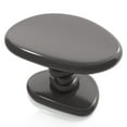 thumbnail image 4 of Kavren Modern Oval Glossy Pedestal End Table, Dark Gray, 4 of 12