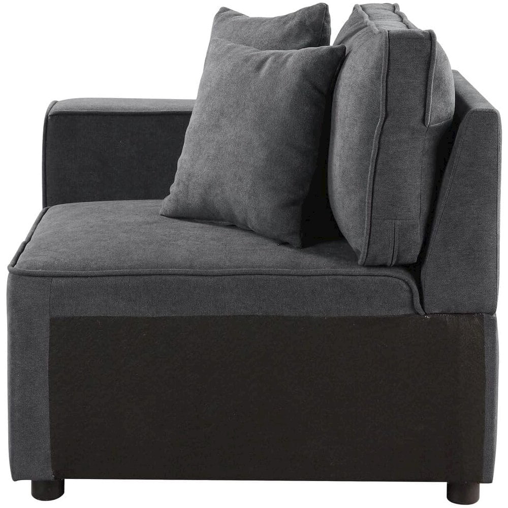 Acme Furniture 56870 10 x 33 x 22 in. Silvester Modular Armrest Sectional Sofa, Gray Fabric