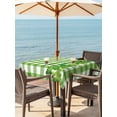 thumbnail image 2 of Outdoor Tablecloth with Umbrella Hole and Zipper, St. Patrick's Day Square Table Cloth 54x54 Inch Waterproof Tablecloth, Shamrock Grasses Sage Green Plaid Picnic Table Cover for Patio Camping, 2 of 7