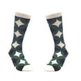 thumbnail image 1 of Green Avocado Colored Geometric Patterned Socks from the Sock Panda (Adult Large - Men's Shoe Sizes 8-12), 1 of 5