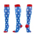 thumbnail image 2 of Running Socks Women Cute Printed Knee High Socks, Mens Womens Casual Long Tube Socks for Independence Day Sky Blue L, 2 of 6