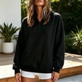 thumbnail image 5 of Womens Quarter Zip Sweatshirt Oversized Drop Shoulder Long Sleeve Pullover Preppy Aesthetic Top, 5 of 7