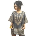 thumbnail image 2 of Black and Gold Traditional African Print Dashiki Top, 2 of 3