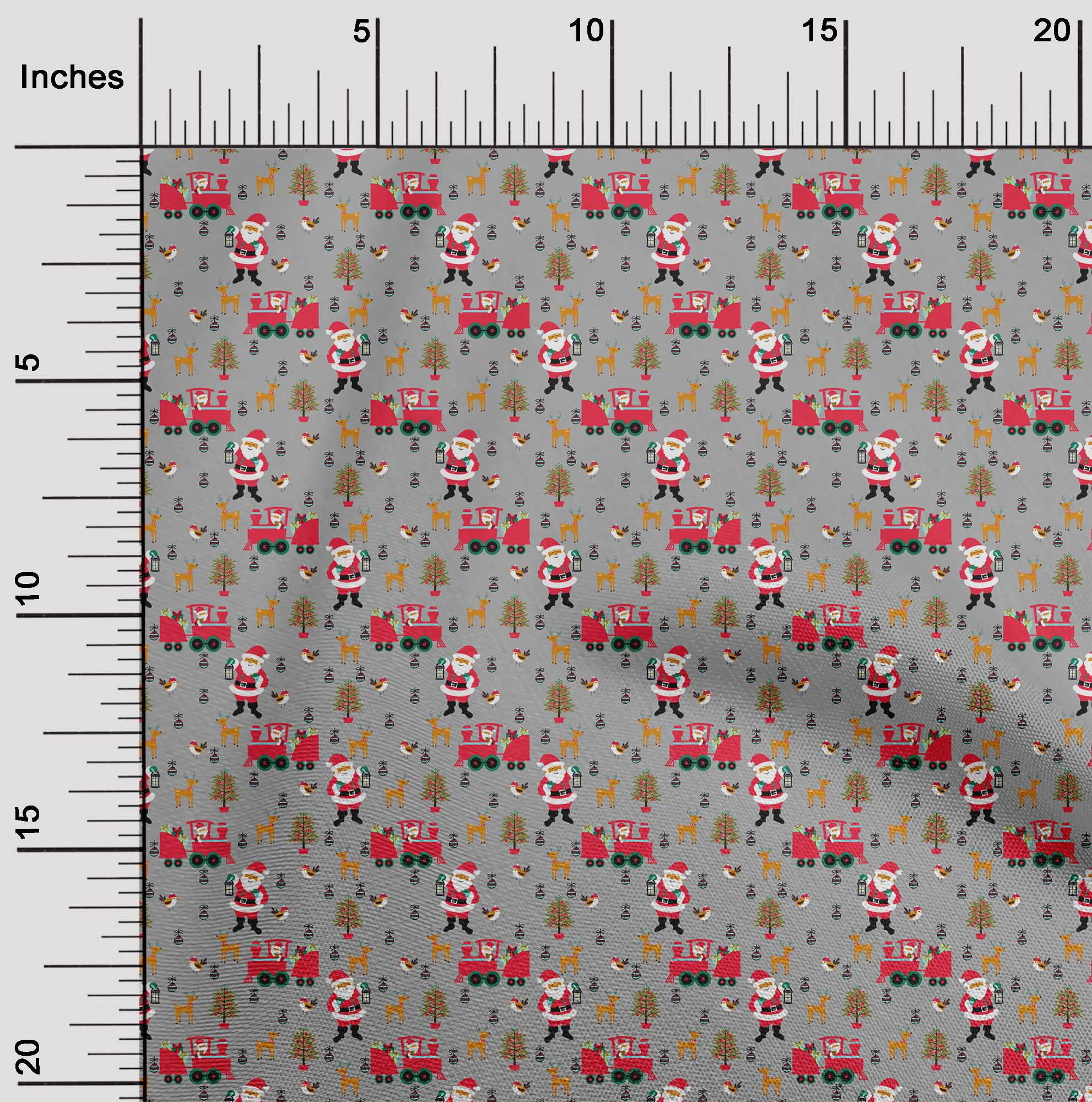 oneOone Cotton Jersey Gray Fabric Christmas Sewing Material Print Fabric By The Yard 58 Inch Wide
