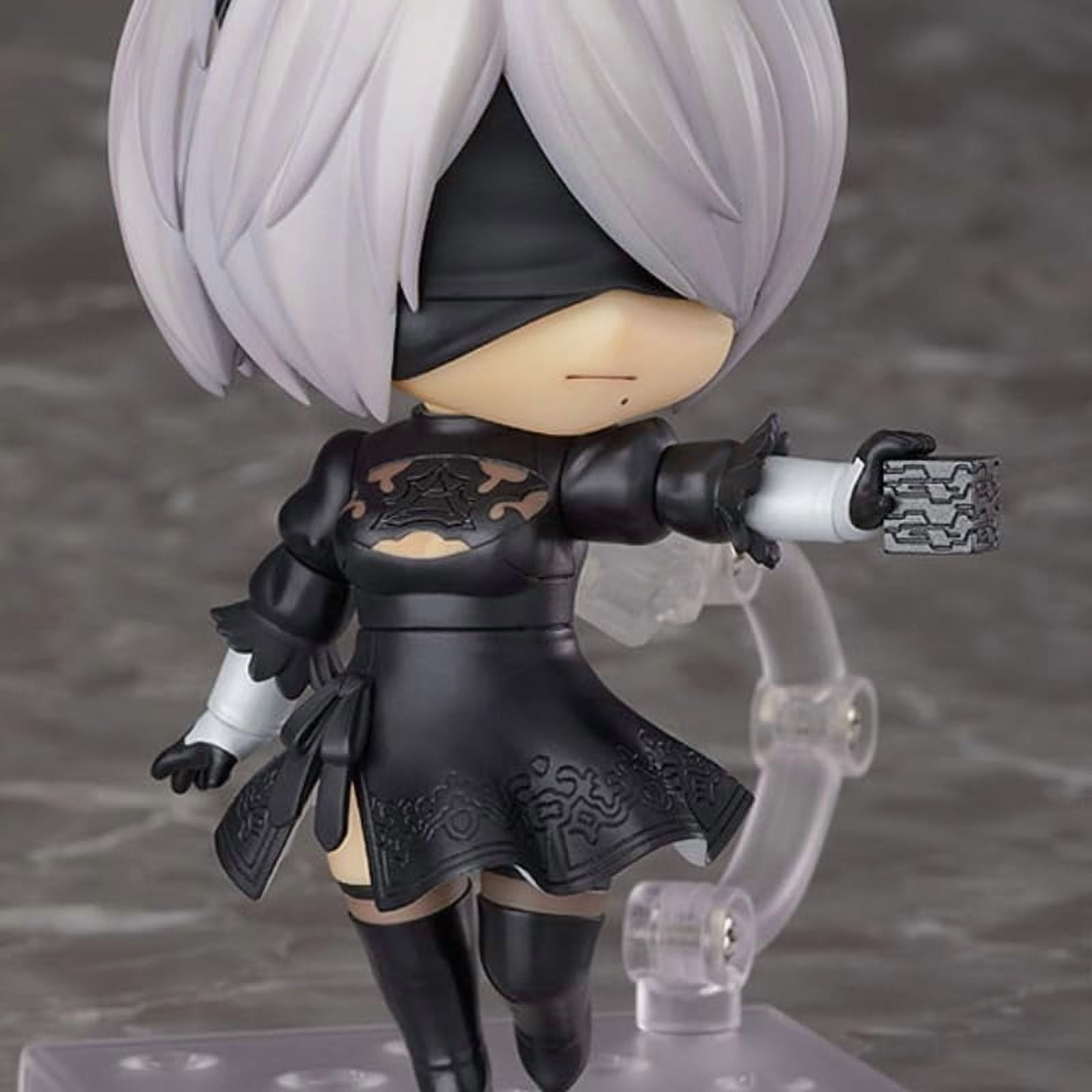 New Yorha 2B Figure, Q Version Fighting Movable Yorha No.2 Type B Anime Figure 10cm/3.9inch PVC Character Figurine Cosplay Model Handicrafts Gift