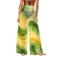 thumbnail image 5 of Mesh Cover Up Pants for Women High Waisted Sheer Wide Leg Beach Trousers Abstract Print See Through Loose Swimsuit Coverups for Pool, 5 of 7