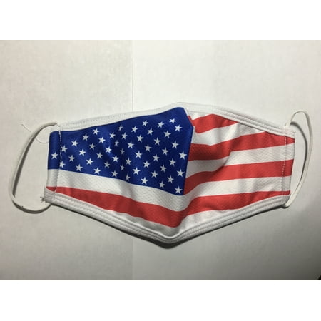 USA Flag Face Mask Unisex Reusable Comfy Washable 3 Layer 100% Polyester