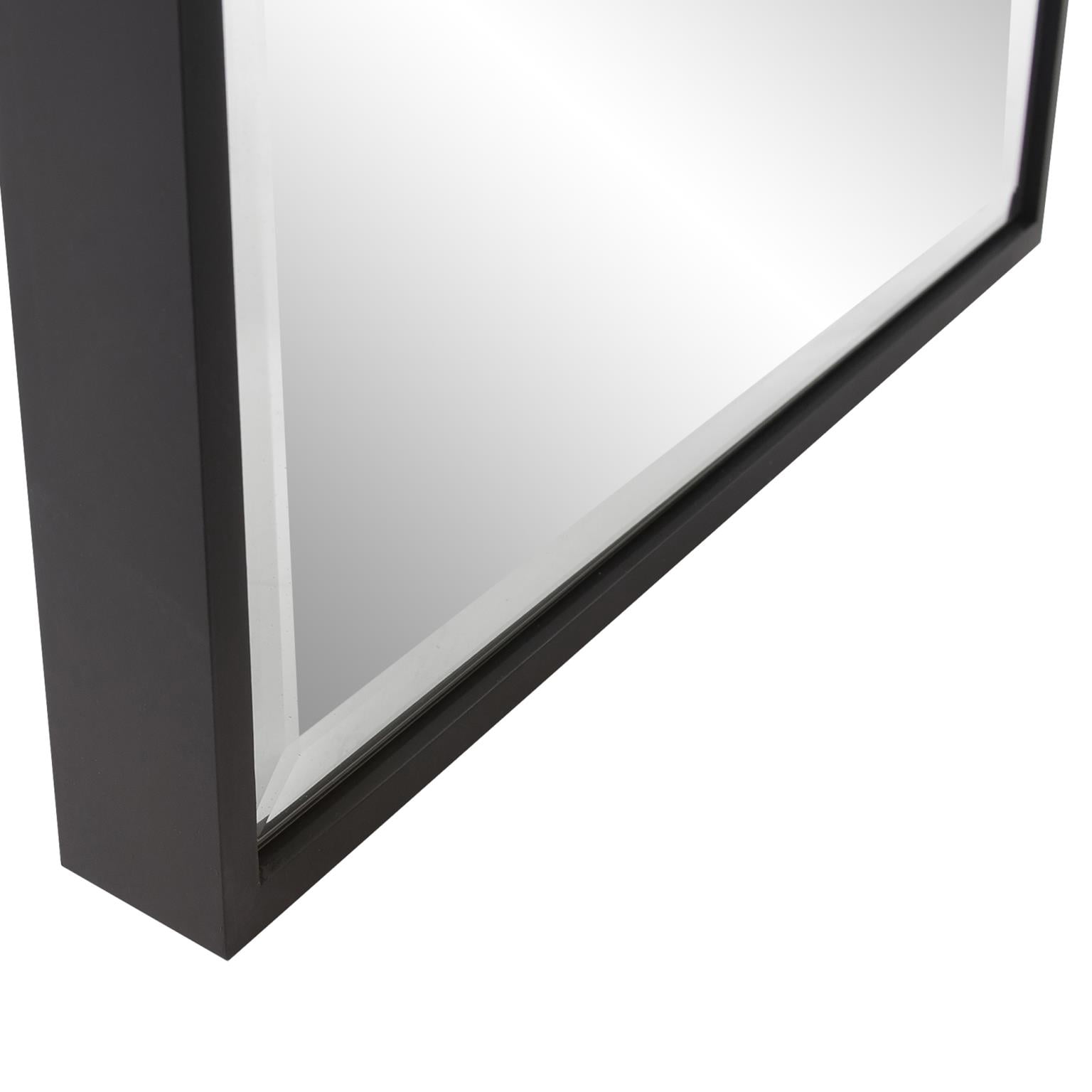 Tyler Dillon Black Rectangular Full Length Beveled Wall Mirror 20"W x 60"H