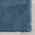thumbnail image 4 of Well Woven Opal Crest Textured Solid Dark Blue Modern Faux Fur 2'11" Round Rug, 4 of 7