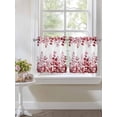 thumbnail image 4 of Pink Red Eucalyptus Leaves 2 Panel Kitchen Curtains for Small Windows, Watercolor Spring Summer Botanical Bathroom Tier Curtain, Short Window Treatment for Bedroom/Living Room 55"x36", 4 of 6