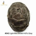 thumbnail image 2 of Lyrical Hair Toupee for Men Fine Mono Mens Toupee Human Hair Replacement Systems Monofilament with NPU Hairpiece for Man Black Brown Blonde Gray Hair Wig Unit, 2 of 6