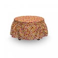 thumbnail image 3 of Garden Ottoman Cover, Botanical Nature Bloom, 2 Piece Slipcover Set with Ruffle Skirt for Square Round Cube Footstool Decorative Home Accent, Standard Size, Multicolor, by Ambesonne, 3 of 5