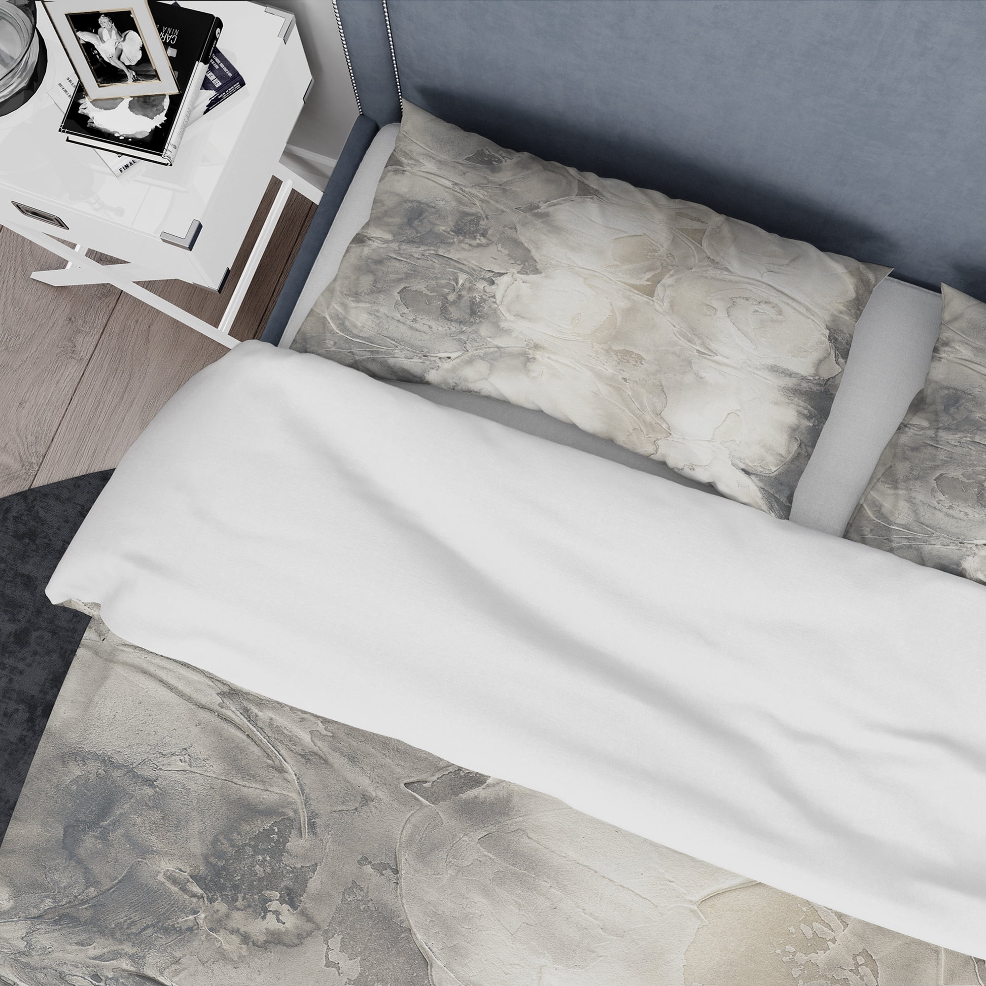 Designart 'Gray Circles I' Geometric Duvet Cover Set