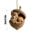 thumbnail image 3 of Woodland Animal Acorn Ornaments, 2D Acrylic Forest Creature Figurines in Acorn Shells, Rustic Christmas Tree Hanging Decor for Holiday Home （1 Pcs-D）, 3 of 5
