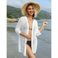 thumbnail image 5 of ZPAQI Women Casual Chiffon Cardigan 3/4 Sleeve Cardigan Beach Kimono-Coverup S-3XL, 5 of 21