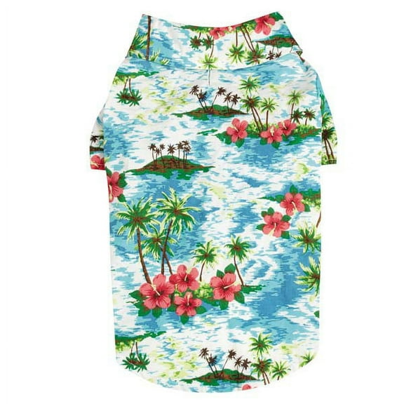 Hawaiian Breeze Shirts for Dogs Aloha Dog Camp Shirt with Paradise Palm Design (xxSmall)