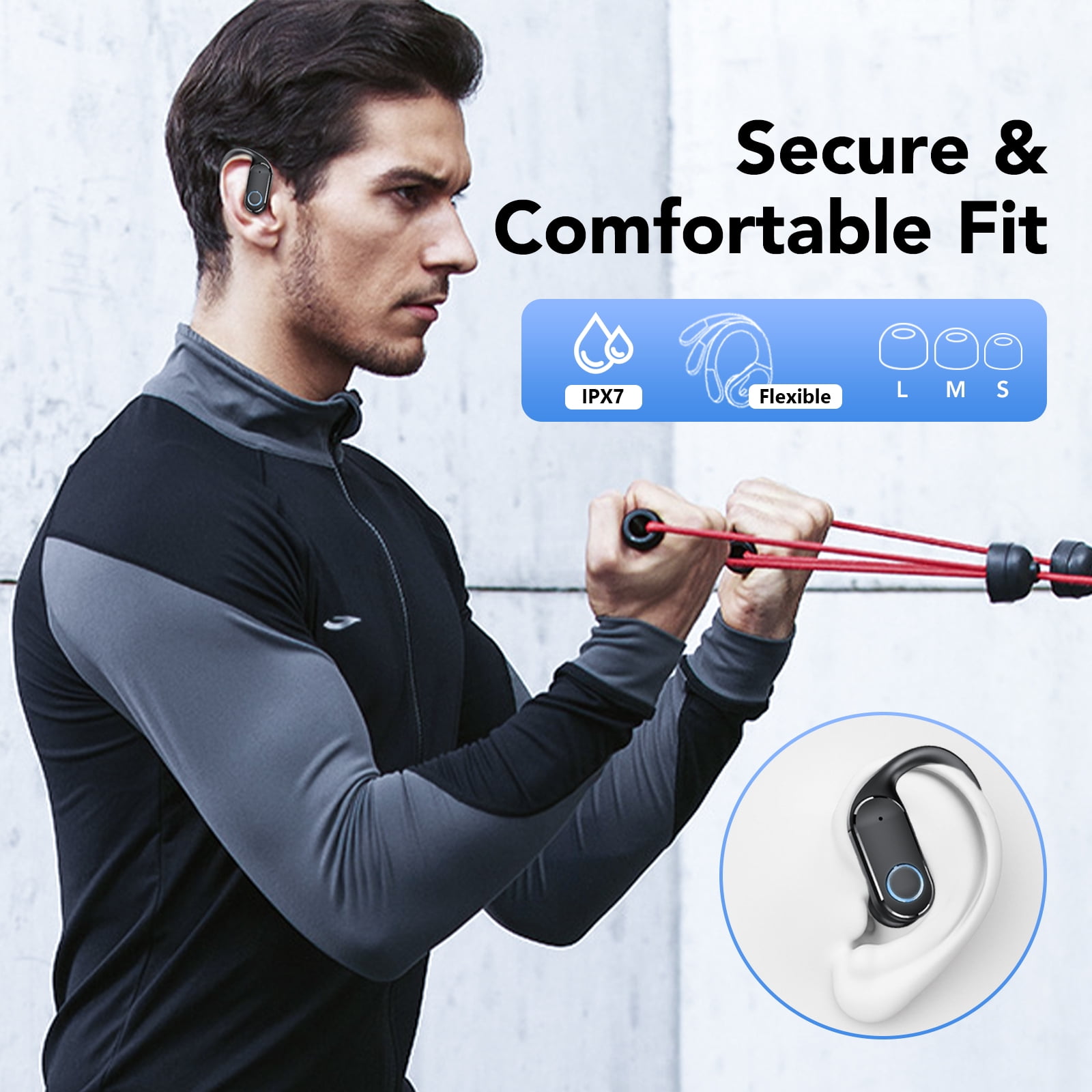 Wireless Earbuds Bluetooth Headphones 5.4-60Hrs Playtime with LED Charging Case, ENC Clear Call, 14.5mm Drivers Stereo Sound Wireless Headphones, IPX7 Waterproof Ear Buds for Workout/Gym/Running