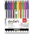 thumbnail image 2 of Zebra Pen Doodlerz Gel Stick Pen, Bold Point, 1.0Mm, Assorted Glitter Colors, 10 Ea.., 2 of 2