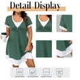 thumbnail image 6 of Cuteduck Women's Plus Summer Dress Short Sleeve U-Neck Color Block Tiered Half-Zipper Casual Frock 1X-5X, 6 of 10