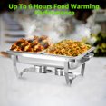 thumbnail image 4 of Jacgood 3 Pack Chafing Dish Buffet Set 8QT，Silver Stainless Steel Food Warmer Chafer Kit Food Warmer with 1 Half Size & 2pcs 1/3 Size, 4 of 9
