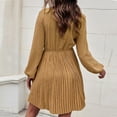 thumbnail image 6 of gakvbuo Fall Dresses for Women 2022 Babydoll Dress for Women Fall Dresses Long Sleeve Slim Tunic Dreses V Neck Ruffle Knee Length A-Line Casual Draped High Waist Mini Dress, 6 of 6