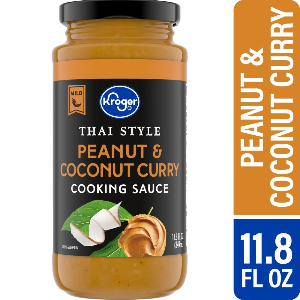 Kroger Thai Style Peanut and Coconut Curry Cooking Sauce Mild 11.8 fl oz - 3 count