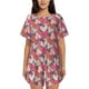 thumbnail image 1 of Balery Hearts for Valentines day Conjunto de Pijama para Mujer con Estampado, Dos Piezas de Manga Corta y Shorts, Ropa de Dormir Suave con Cuello Redondo y Bolsillos-Small, 1 of 6
