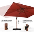 thumbnail image 5 of PURPLE LEAF 9 x 12FT Deluxe Rectangle Wood Grain Patio Umbrella with Base, Large Offset Cantilever Umbrella with 360° Rotation, Black Red, 5 of 8