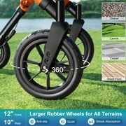 MAXWALK 12 All-Terrain Rollator Walker for Tall Users – Adjustable Height (Fits 56 to 7), Removable Seat, Lightweight Frame, Orange
