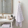 thumbnail image 3 of Mainstays Basic Striped Bath Towel, Soft 100% Cotton and Highly Absorbent Bath Towel, Lavender, 3 of 4