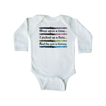 

Inktastic Funny Flute Music Quote Gift Baby Boy or Baby Girl Long Sleeve Bodysuit