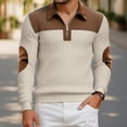 thumbnail image 2 of Mens Sweater Casual Tops Classic Trendy Patchwork Shirt Long Sleeve Color Block Sweatshirts Fashion Fall Pullover Red XL, 2 of 7