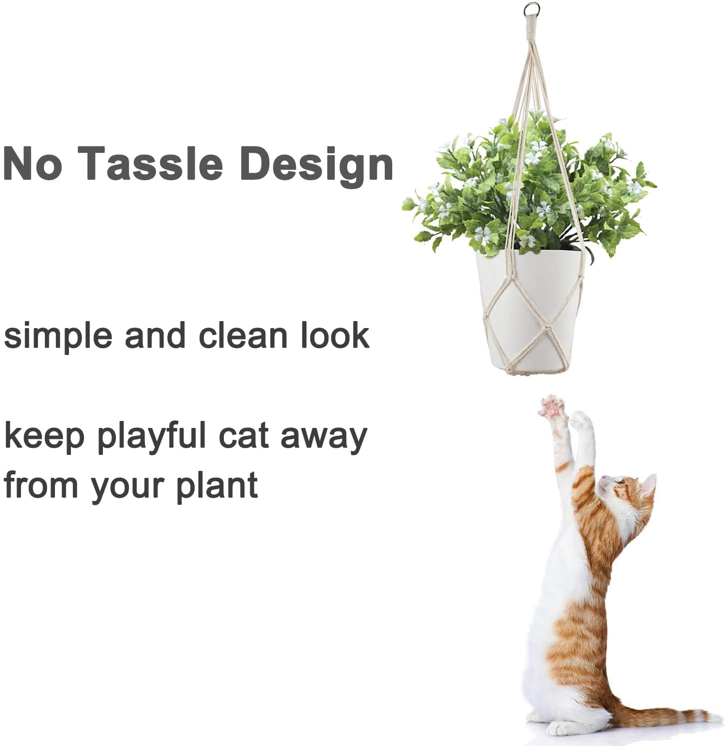 Costyle 5 Pack Macrame Plant Hanger Indoor Outdoor Hanging Planter Holder for Boho Home Decor(Ivory), 5 Styles
