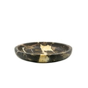 Spura Home Vintage Black & Gold Marble 14" Honed Finish Dish Bowl