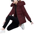 thumbnail image 3 of Inleife Womens Parkas Clearance, Women's Winter Tops Jacket With Hood Waist And To Overcome Outer Long Sleeve Coats, 3 of 5