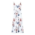 thumbnail image 5 of Summer Dresses for Women Spaghetti Strap V Neck Floral Boho Dress Loose Maxi Dress Slip for Beach Holiday Casual Sundress, 5 of 5