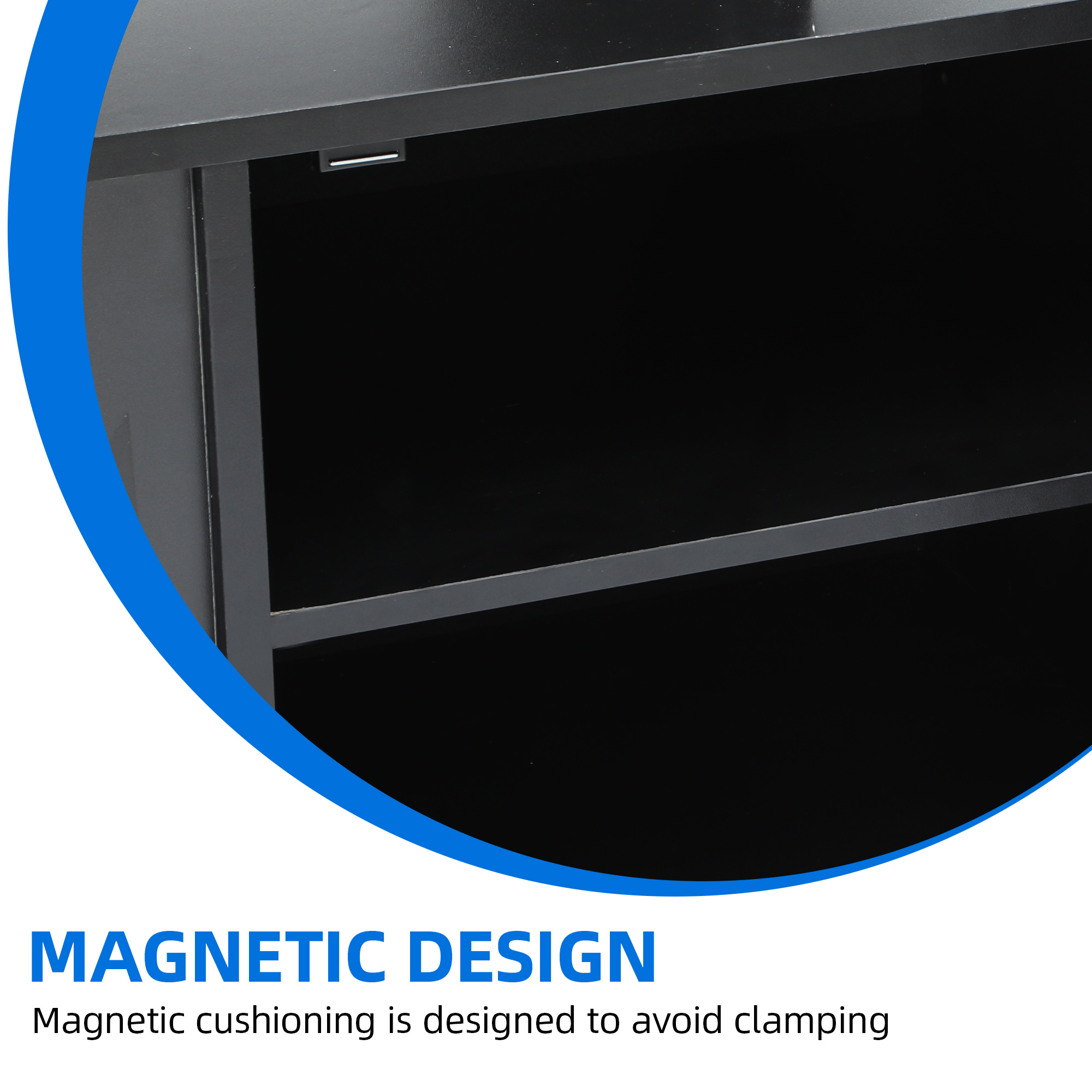 Dextrus 70 Inch Black Modern TV Stand, Suitable for TVs Up to 75 Inches, Living Room Entertainment Center with Light Strip, Storage Cabinets and Adjustable Partition