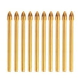 thumbnail image 1 of SENRISE 5/10Pcs Drill Bit Carbide Cross Spear Head / Flat Spear Head for Tile Glass Drill Gold, 1 of 4