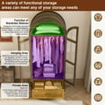 thumbnail image 2 of 71"H Arched Armoire Wardrobe Closet for Bedroom w/ Glass Door & LED Sensor Light, Wooden Wardrobe Closet Clothing Storage Cabinet w/1 Drawer & Hanging Rod, 2 of 10
