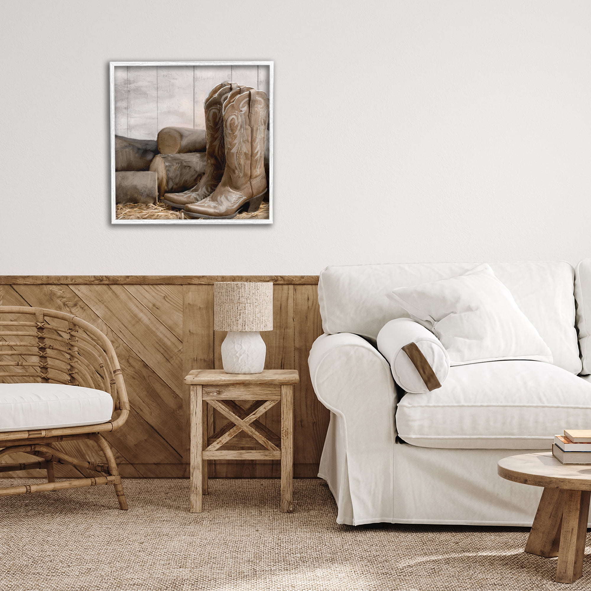 Stupell Industries Kick Off Your Boots White Framed Giclee Art, design by Kim Allen