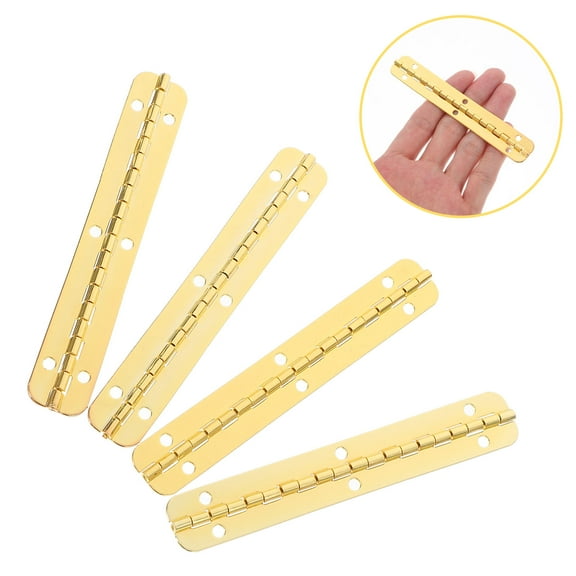 MLINS  4 Pcs Woodworking Hinge Small Piano Stainless Crafts Golden