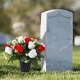 thumbnail image 3 of Artificial Cemetery Flowers with Vase - Outdoor Grave Decorations Roses Bouquet, Lasting Colors, 3 of 6