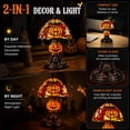 thumbnail image 6 of Stained Glass Style Witch Hat Lamp – Vintage Halloween Table Decor Night Light – Handcrafted Resin Gothic Wizard Accent Lamp for Bedroom, Bookshelf and Witchy Room Aesthetics (Large Size), 6 of 10