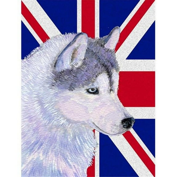 Siberian Husky With English Union Jack British Flag Flag Garden Size