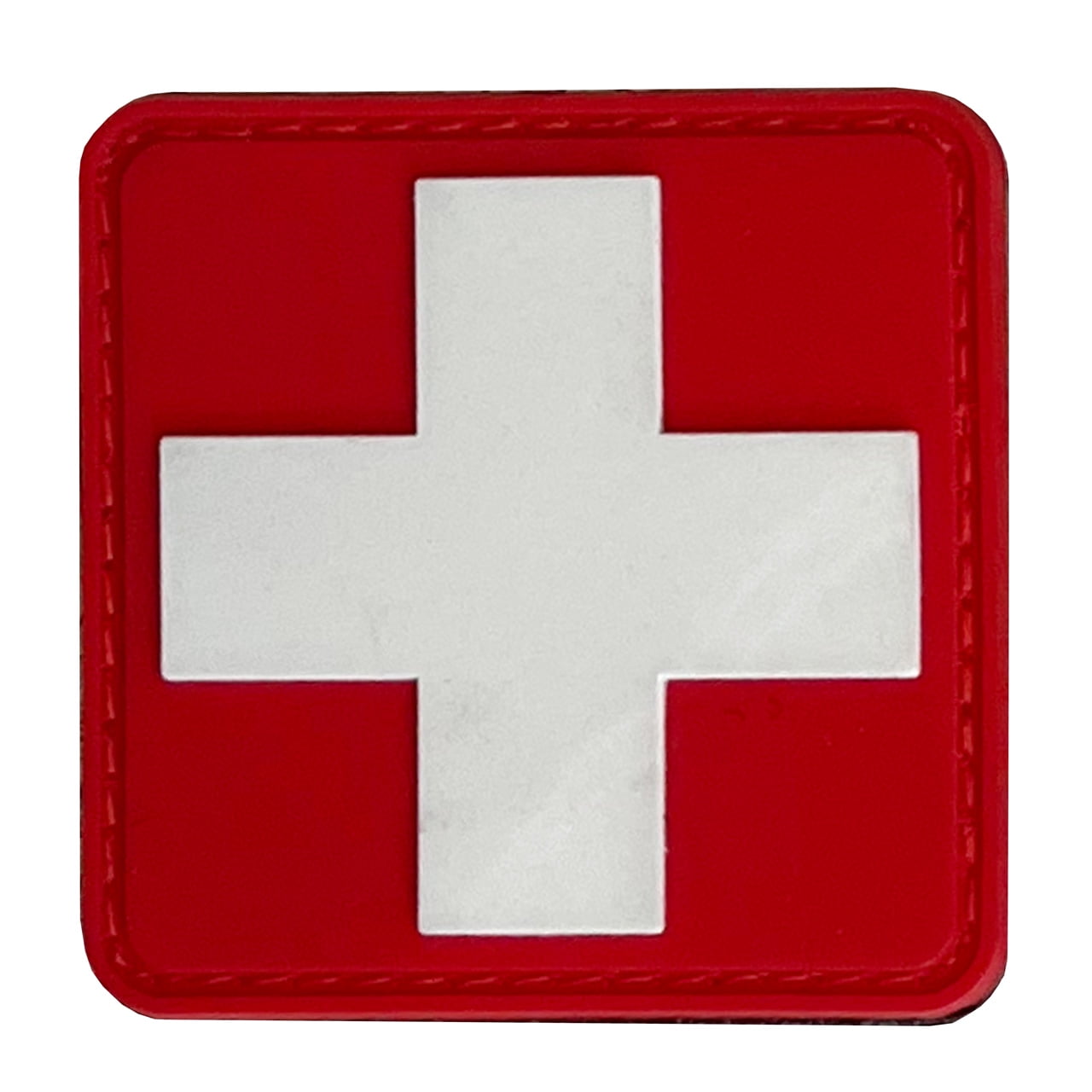 Rescue Essentials PVC Cross Patch, Velcro-Backed - Blue on Black 